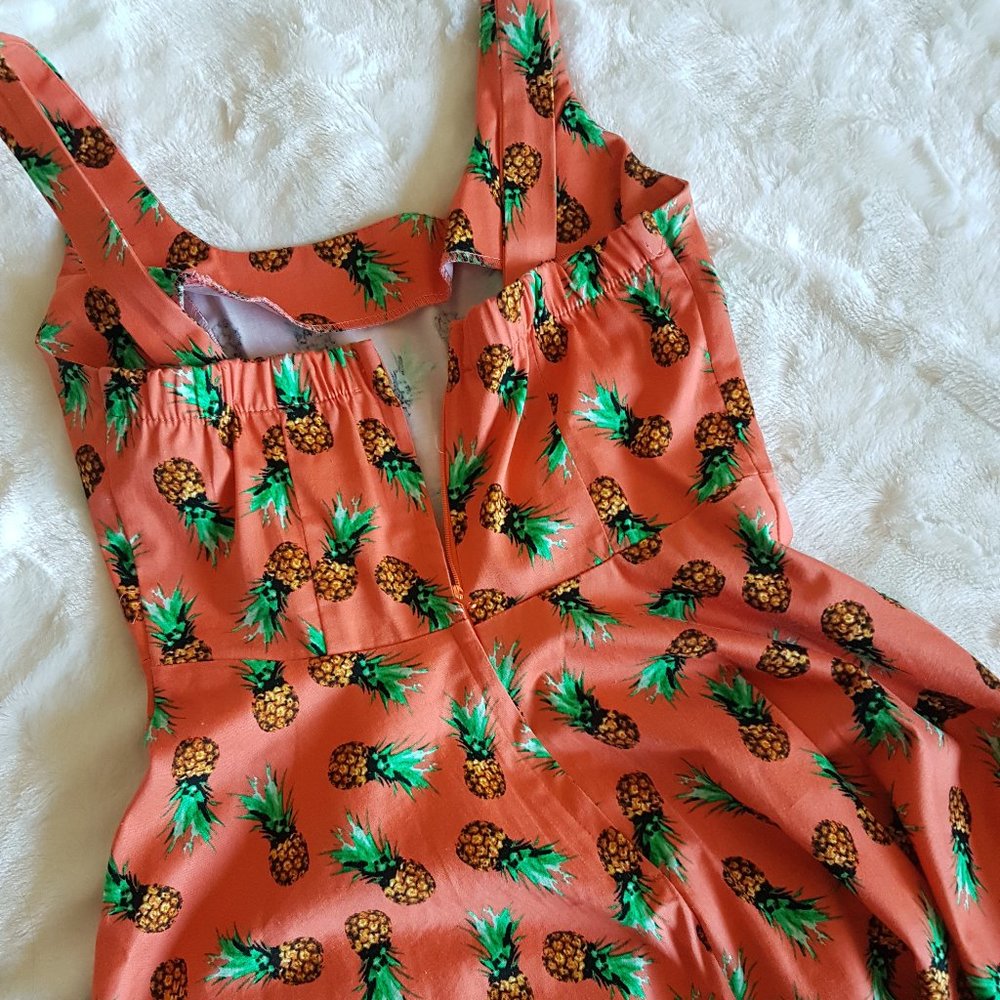 Ixia Summer Fun Tropical Pineapple Print Dress | Size Medium - Picture 4 of 14